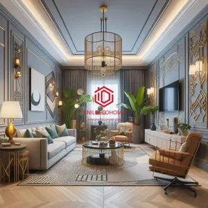 اتاق با دیوارهای رنگ‌شده به رنگ ترند سال 2024 و دکوراسیون هماهنگ