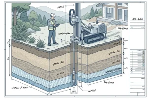 دیاگرام آزمایش مکانیک خاک و تحلیل ژئوتکنیک برای طراحی ویلا در شمال